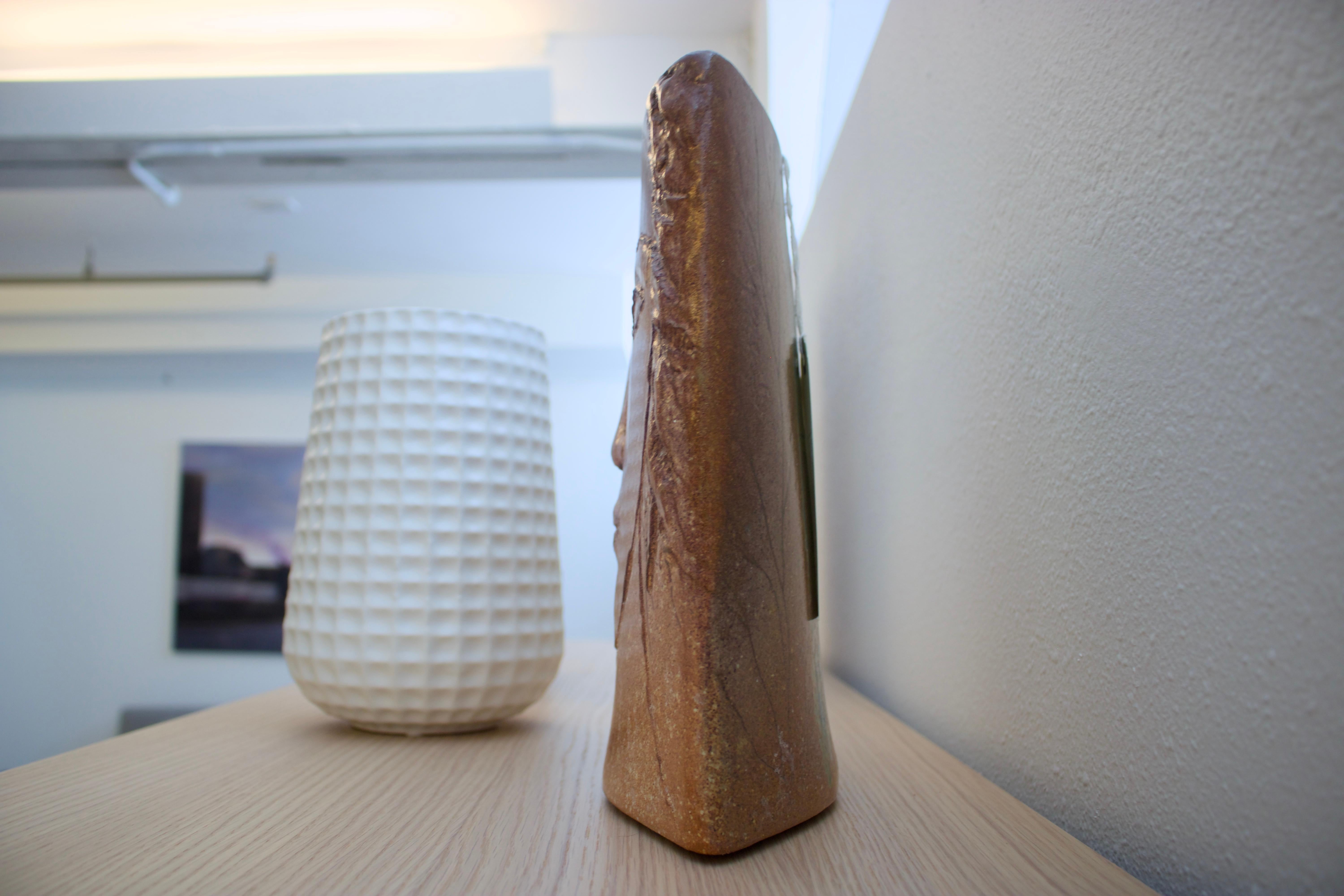 20th Century “Morgane” French cubist ceramic vase For Sale