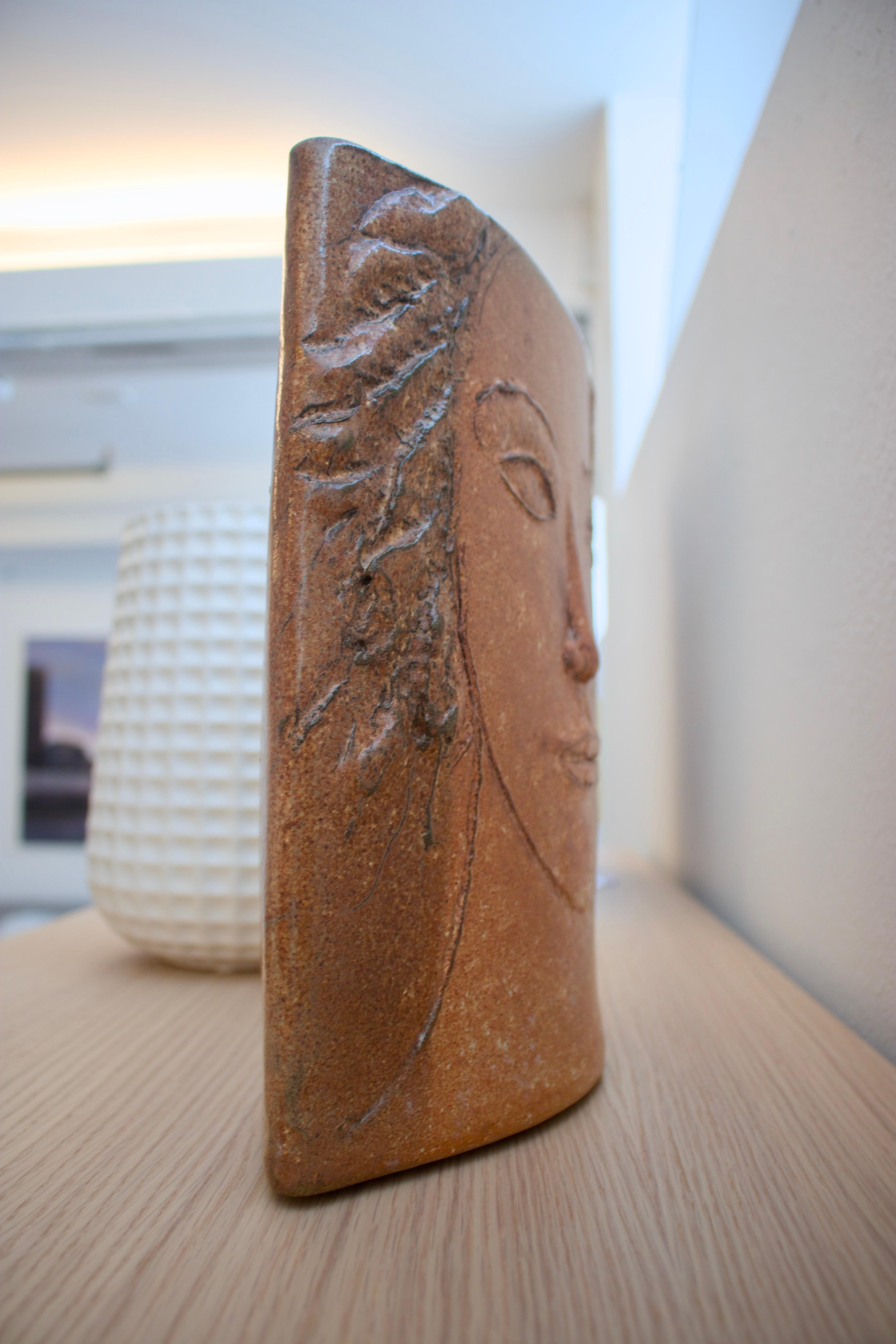 “Morgane” French cubist ceramic vase For Sale 2