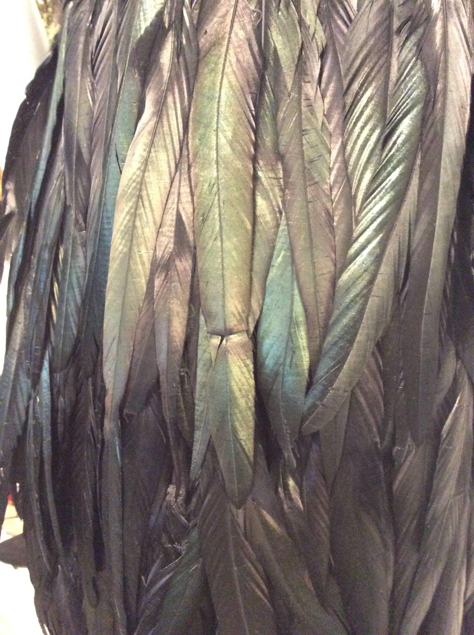 Morgane Le Fay Black Luminous Feather and Chiffon Angel Cocktail Dress  For Sale 1