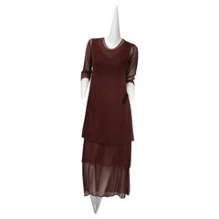 Morgan Le Fay, Completo in cioccolato a tre pezzi in seta trasparente, anni '80