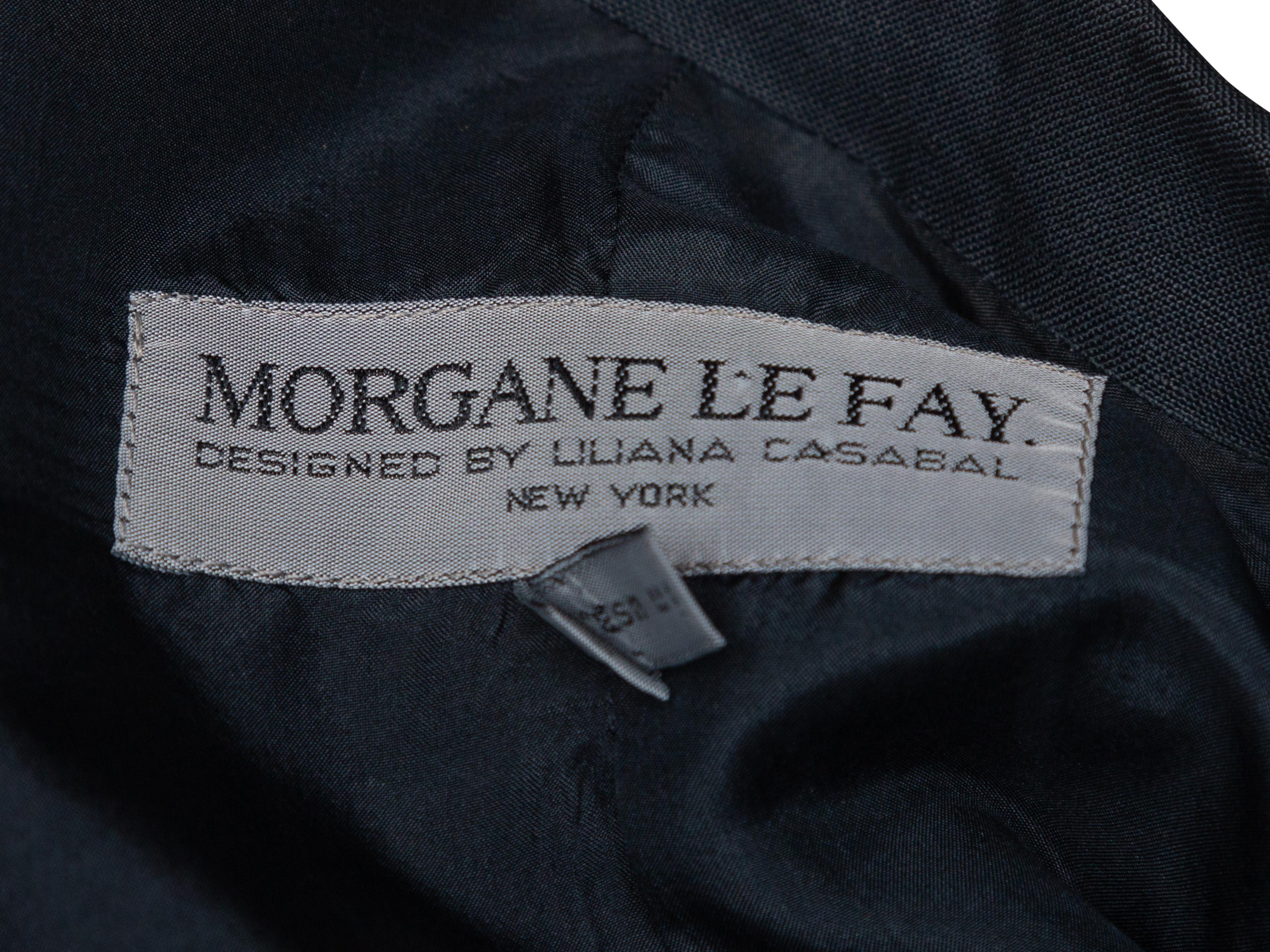 Morgane Le Fay Navy Linen Double-Breasted Coat In Good Condition In New York, NY
