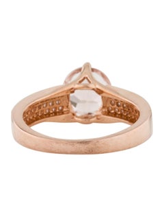 Morganite 14K Rose Gold Round Ring Morganite & Diamond Royal Ring