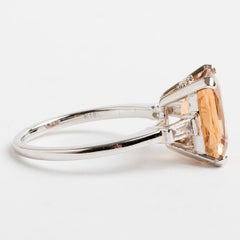 Morganite '3.25 Carat' Ring with Diamonds '.12 Carat', Hallmarked London, 2019