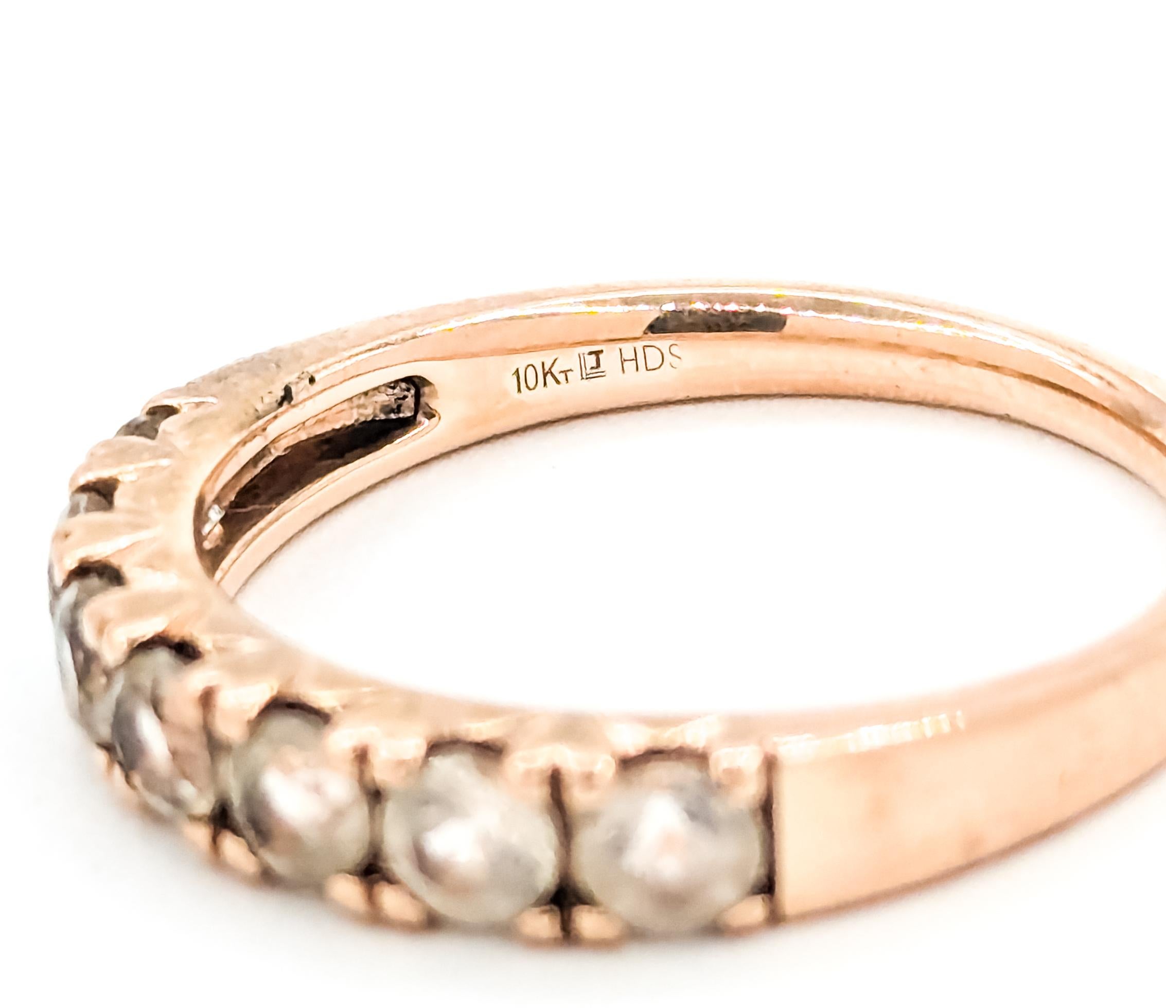 Anello con Morganite a 7 pietre in oro rosa 10k in vendita 4