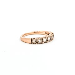 Anello con Morganite a 7 pietre in oro rosa 10k