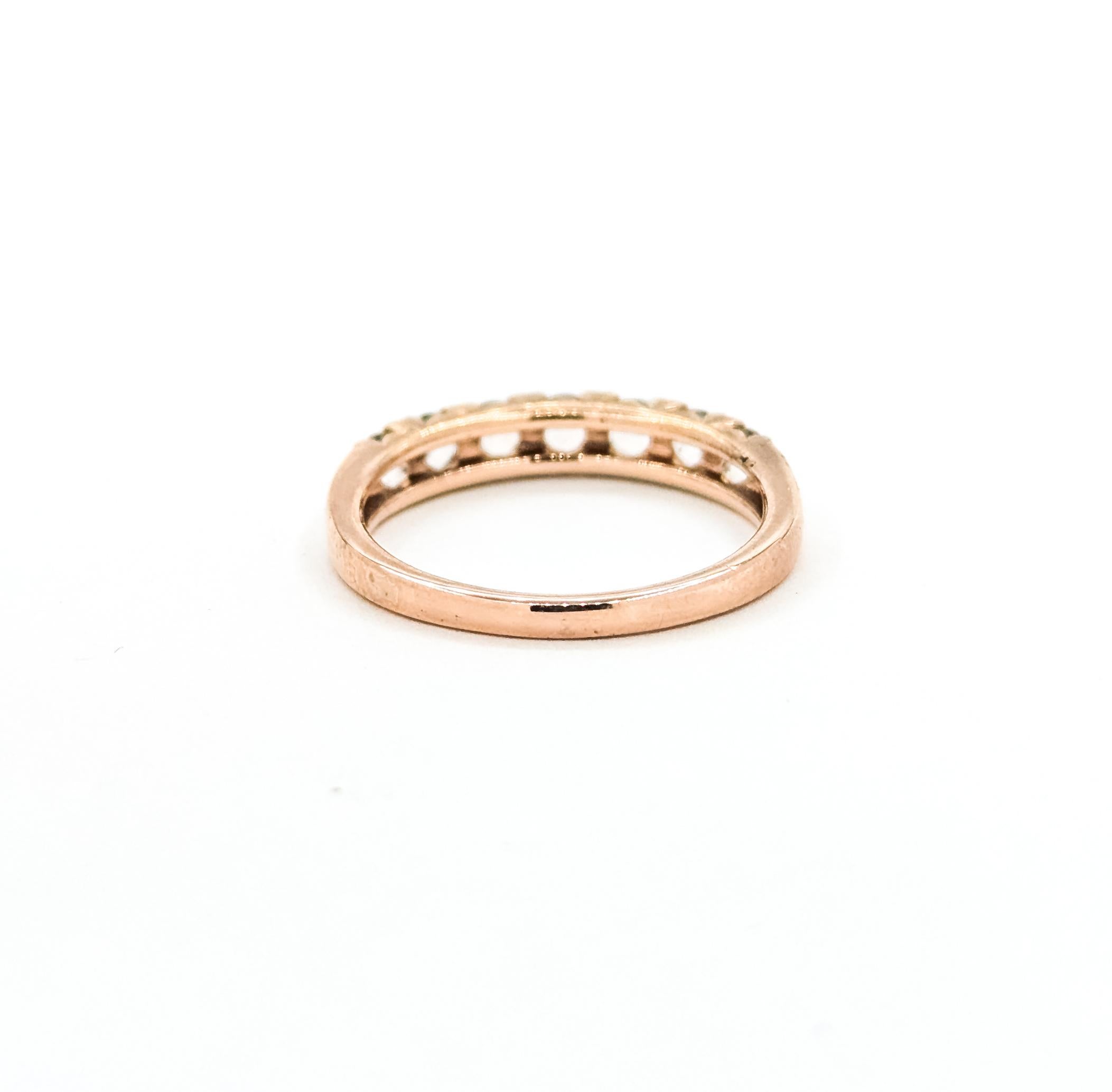 Anello con Morganite a 7 pietre in oro rosa 10k in vendita 2