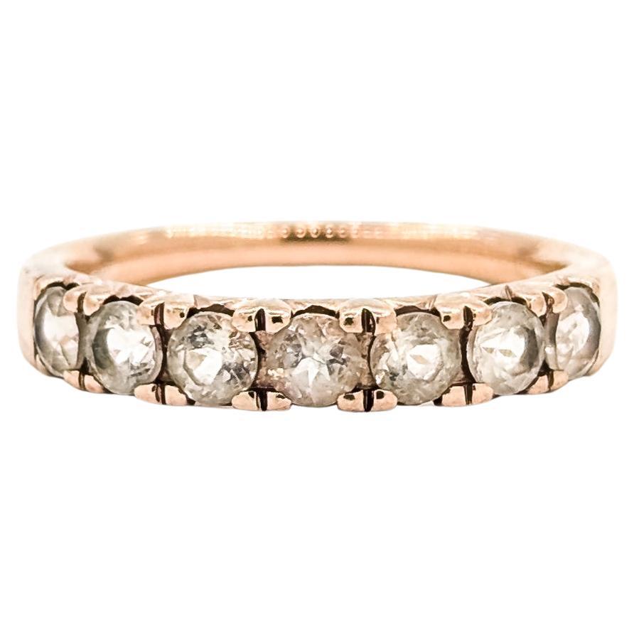 Anello con Morganite a 7 pietre in oro rosa 10k