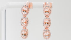 Morganite 925 Sliver 18K Rose Metal Plated 1MM Women's Earrings 1.315 cts.
