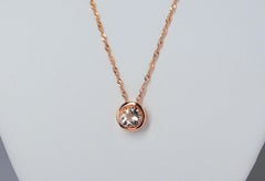 Morganite 925 Sterling Silver 18k 1mm Rose Metal Platted Women's Pendant Jewelry