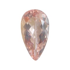 Morganite 9.35 Carat Peach Orange Pink Beryl Pear Teardrop Cut Gem