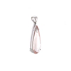Morganite and 18K White Gold Pendant (P12899n)