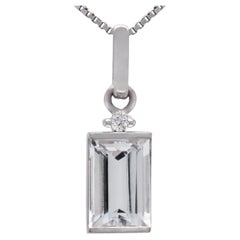 Morganite and 18k White Gold Pendant (P13797n)