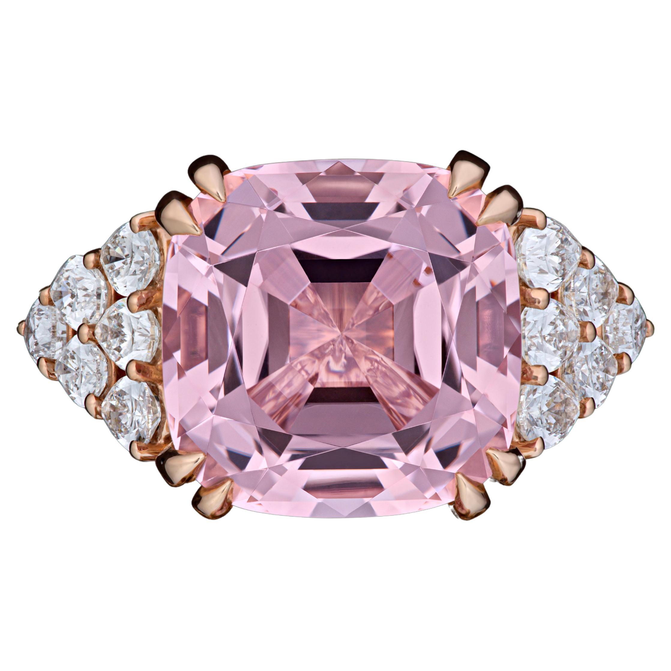 Morganite and Diamond Cocktail Ring For Sale