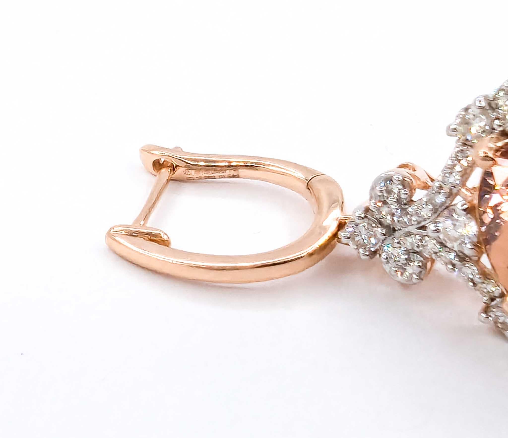 Morganit und Diamant-Ohrringe aus 14k Roségold (Zeitgenössisch)