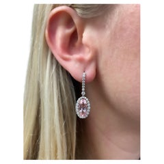 Morganite and Diamond Drop Earrings