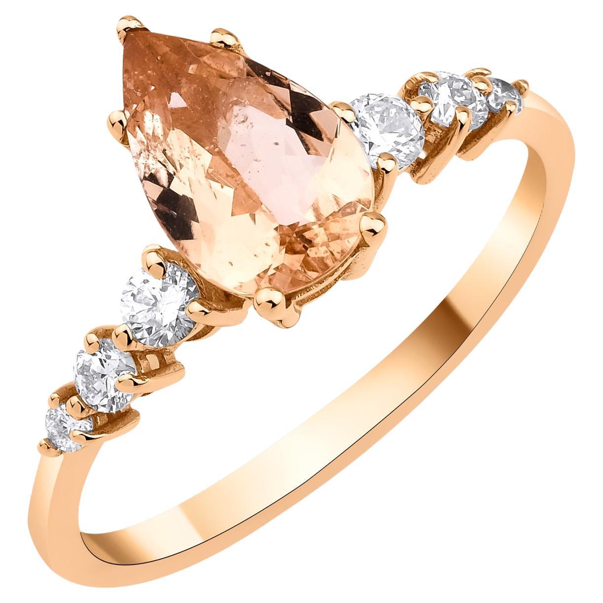 Morganite And Diamond Engagement Ring