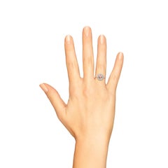 Morganit und Diamant Vintage-Halo-Ring aus 14 Karat Roségold mit Blumenmuster im Vintage-Stil