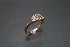 Morganite and Diamonds Twist Tension Ring in 14K Rose Gold