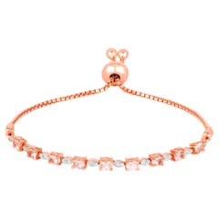 Bracelet en morganite serti de diamants (1,36 carats), argent plaqué or