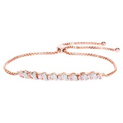 Bracelet en morganite avec topaze blanche de 0,86 carat, en argent plaqué or