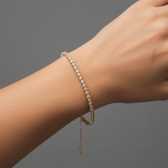 Bracelet tennis en or jaune 14K (ou 18k sur demande) Morganite Diamant