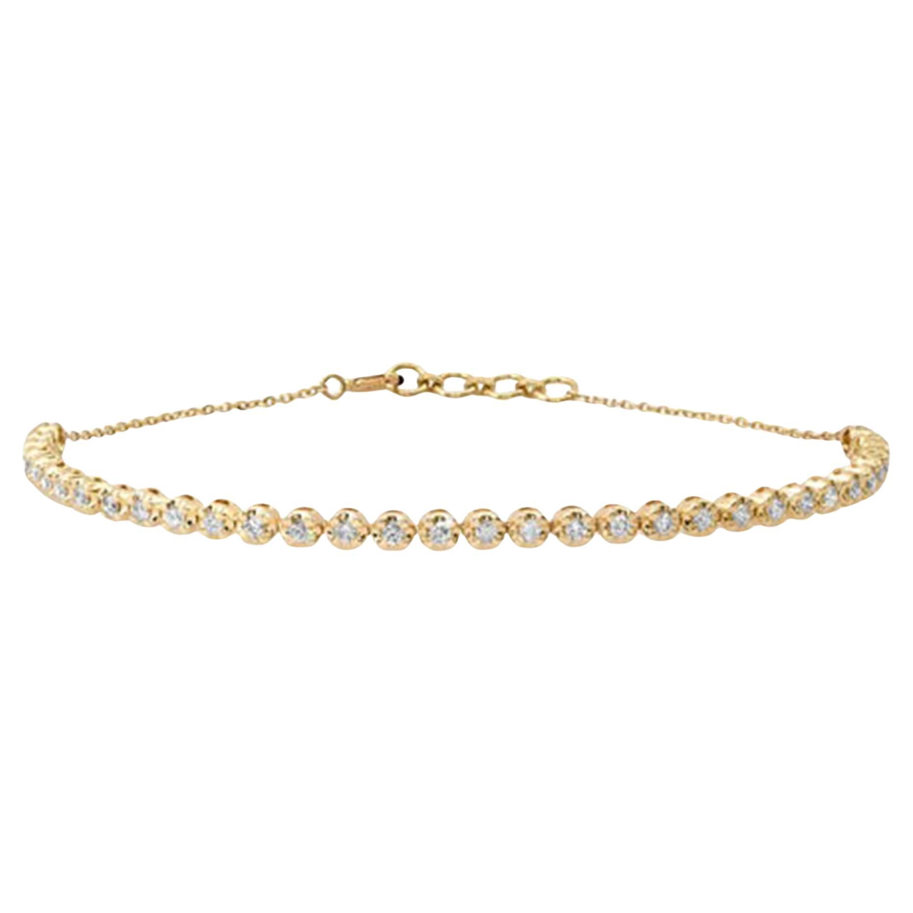 Morganite Diamond 14K (or 18k upon request) Yellow Gold Tennis Bracelet For Sale