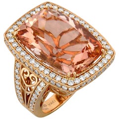 Morganite Diamond and Rose Gold Ring