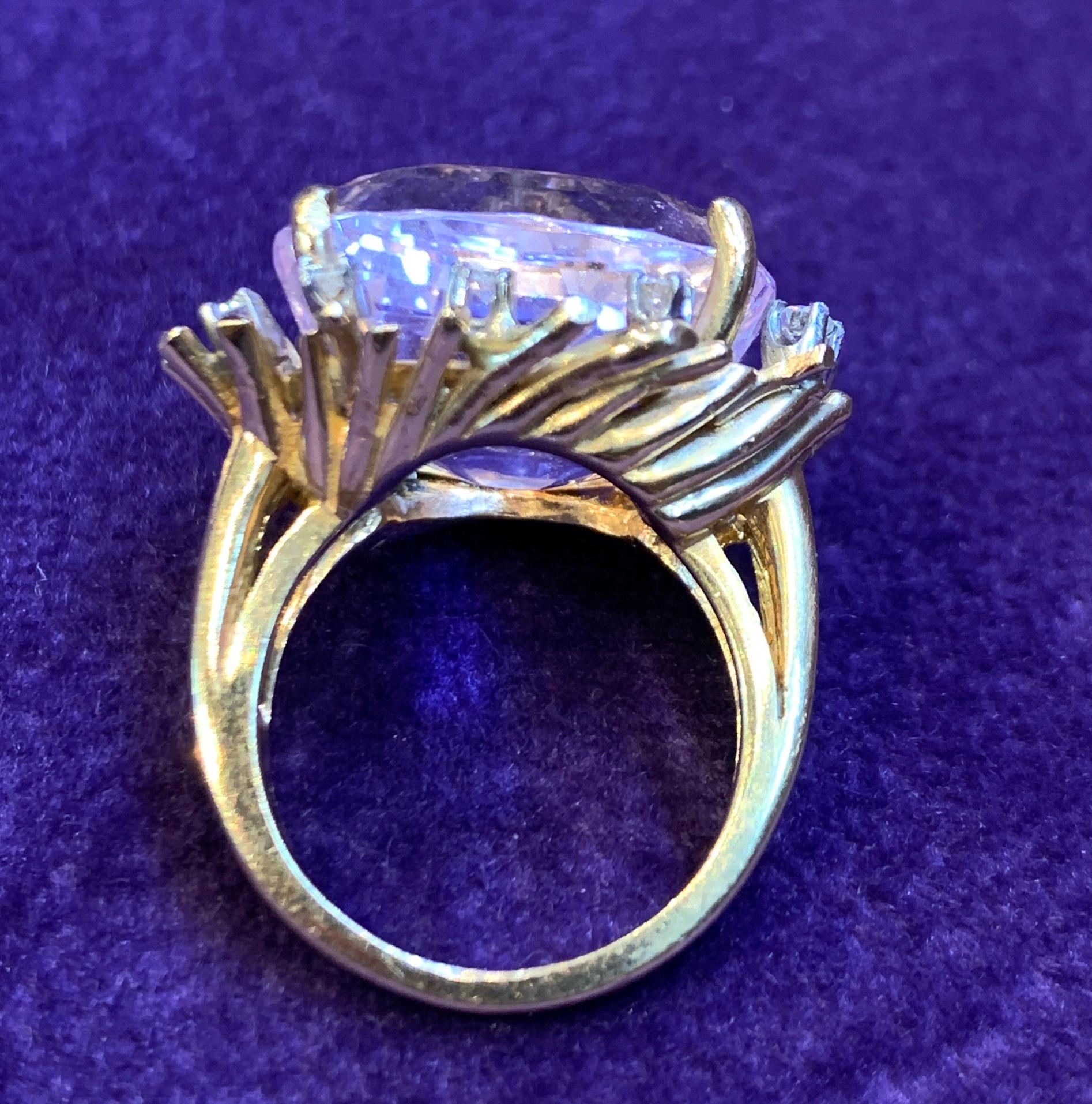 Women's Morganite & Diamond Cocktail Ring  For Sale