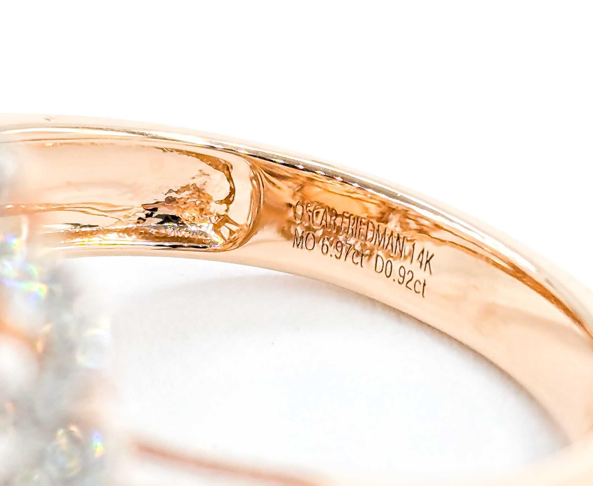 Women's Morganite & Diamond Cocktail Ring in 14k Rose Gold