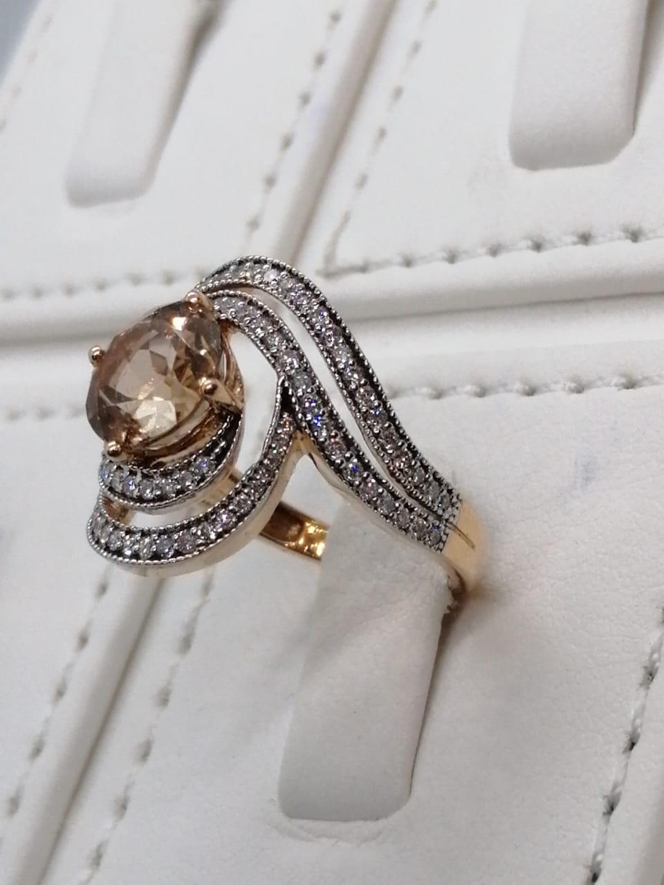 Morganite Diamond Fashion Ring Set in 18 Karat Rose Gold 'VS/G Diamonds' For Sale 3