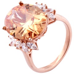 Morganite Diamond Fashion Ring Set in 18 Karat Rose Gold 'VS/G Diamonds'