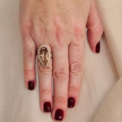 Morganite Diamond Ring 14k Rose Gold 6.91 TCW Certified