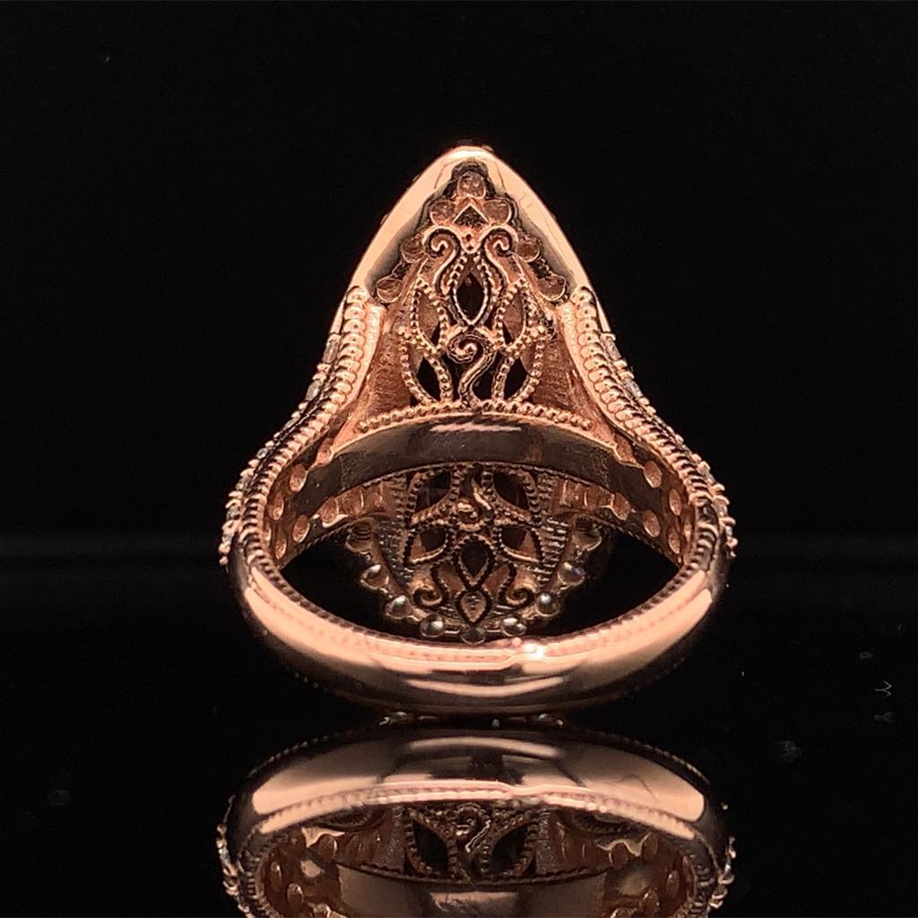 Morganite Diamond Ring 14k Rose Gold 6.91 TCW Certified In New Condition For Sale In Brooklyn, NY