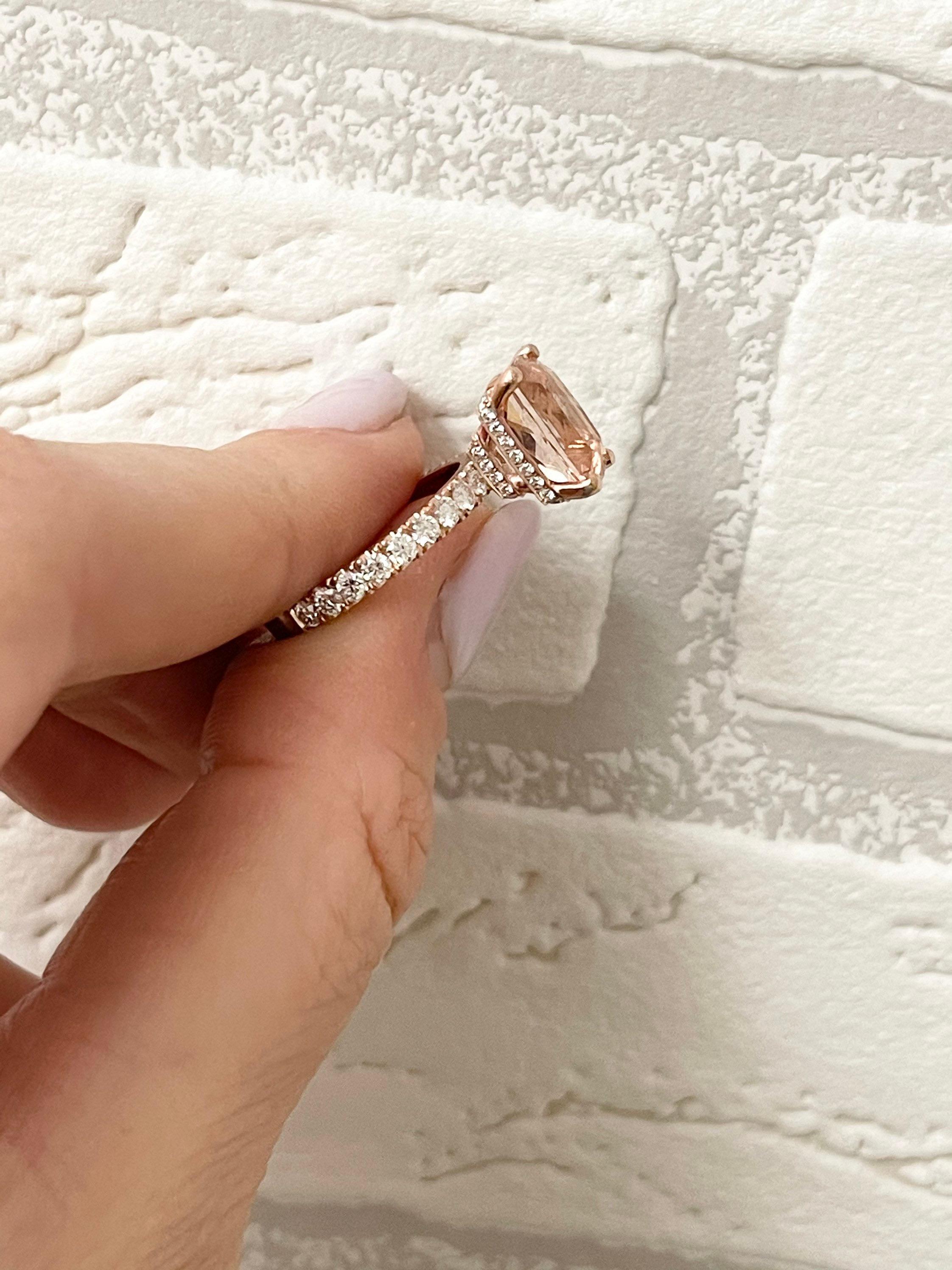 Morganit Diamantring Cocktail-Cocktailring, nude Ring 18KT Roségold im Zustand „Neu“ im Angebot in Boca Raton, FL