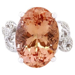 Morganit-Diamantring aus 14 Karat massivem Weißgold