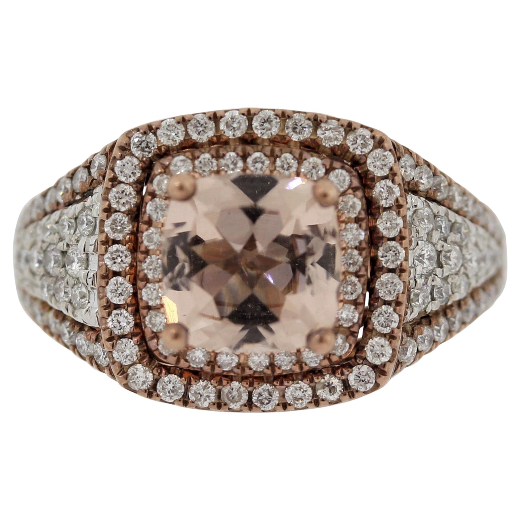 Morganite Diamond Rose-Gold Cocktail Ring