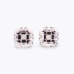 Morganite Earrings Loose Stone Pair 3.55 Carats Unmounted Cushions