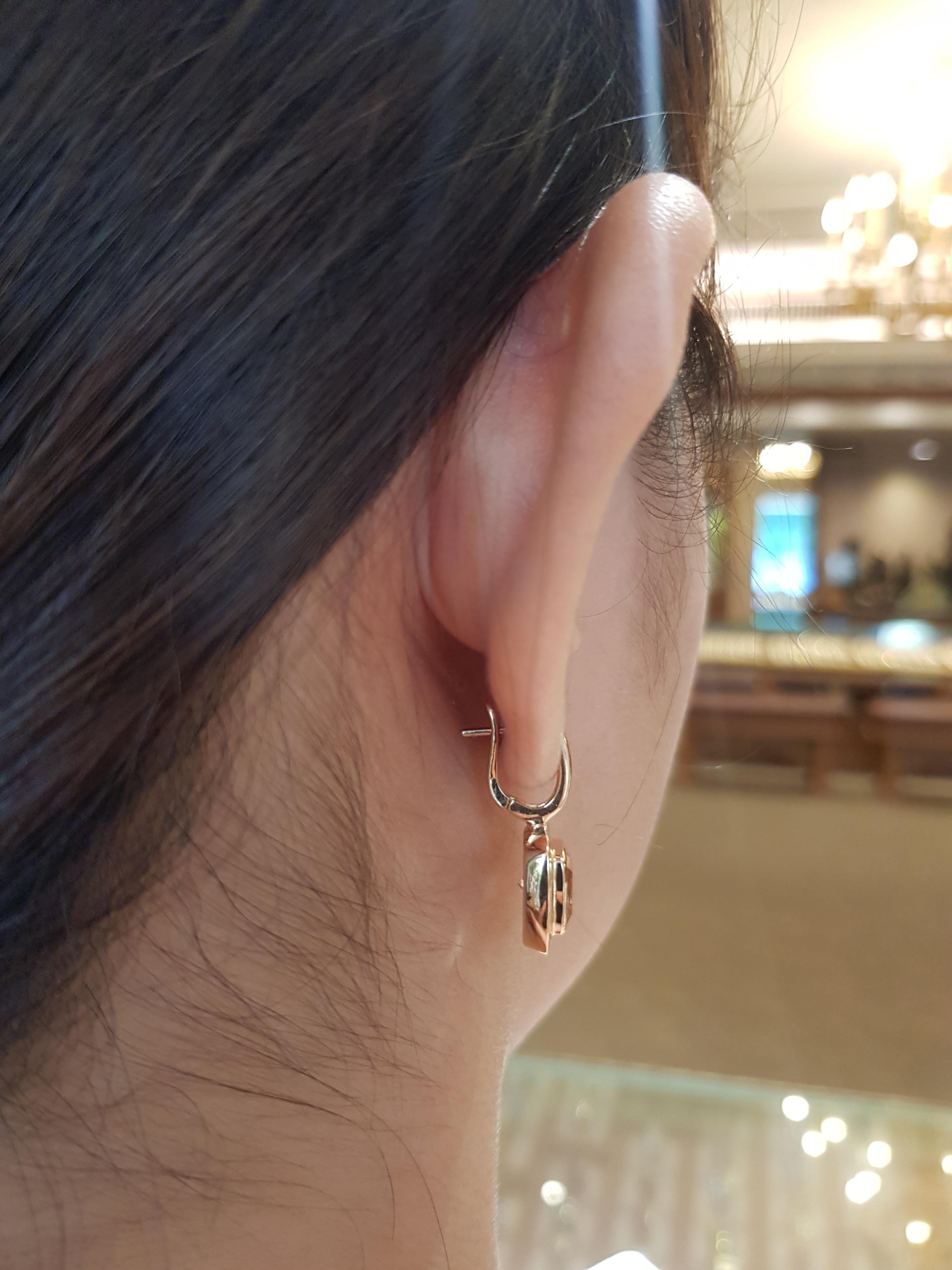 Boucles d'oreilles en Morganite serties dans des montures en or rose 18 carats en vente 1
