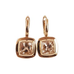 Morganite Earrings Set in 18 Karat Rose Gold Settings