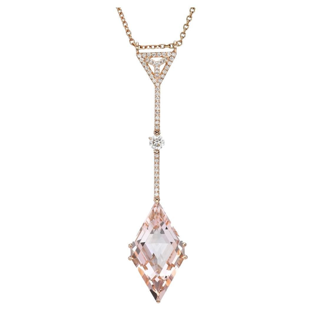 Morganit-Drachen-Diamant-Halskette Luxus Seltener Edelstein-Schmuck Geschenke Beverly Hills im Angebot