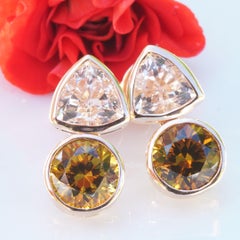 Morganite Mali Garnet Ear Studs 18 Kt Rose Gold Madagascar Meets Mali So Elegant