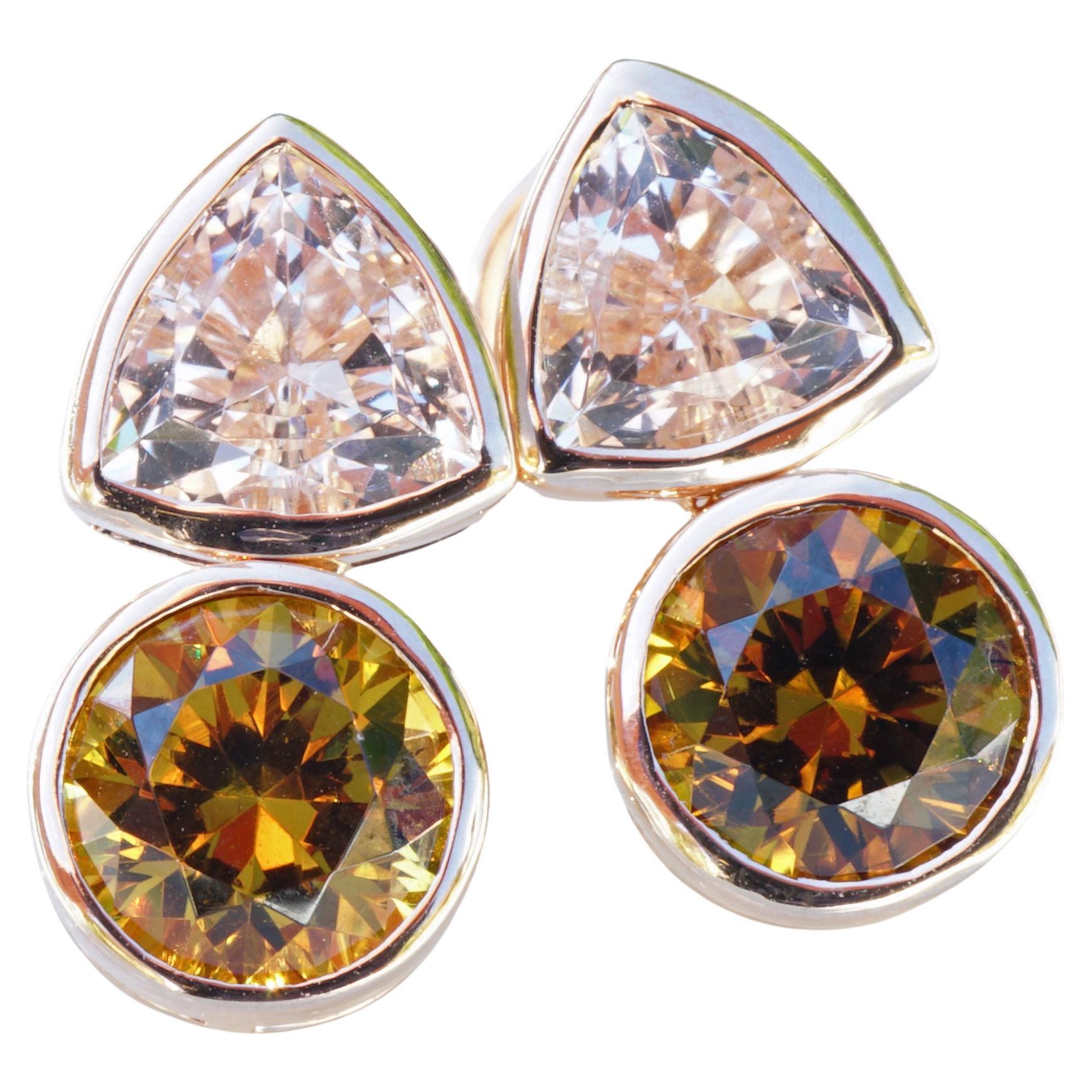 Morganite Mali Garnet Ear Studs 18 Kt Rose Gold Madagascar Meets Mali So Elegant For Sale