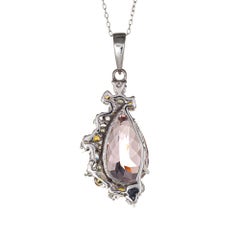 Morganite Mixed Gemstone Necklace Estate 14 Karat Gold Fine Jewelry Pastels