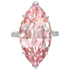 Morganite Ring 14.54 Carat Marquise