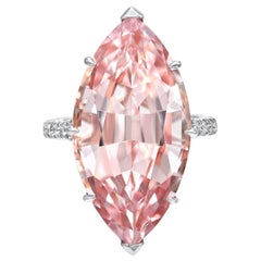 Morganite Ring 14.54 Carat Marquise