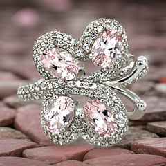 Morganit-Ring Schmetterling Rosa Morganit einzigartiger Ring für Ehefrau Valentinstag Geschenk