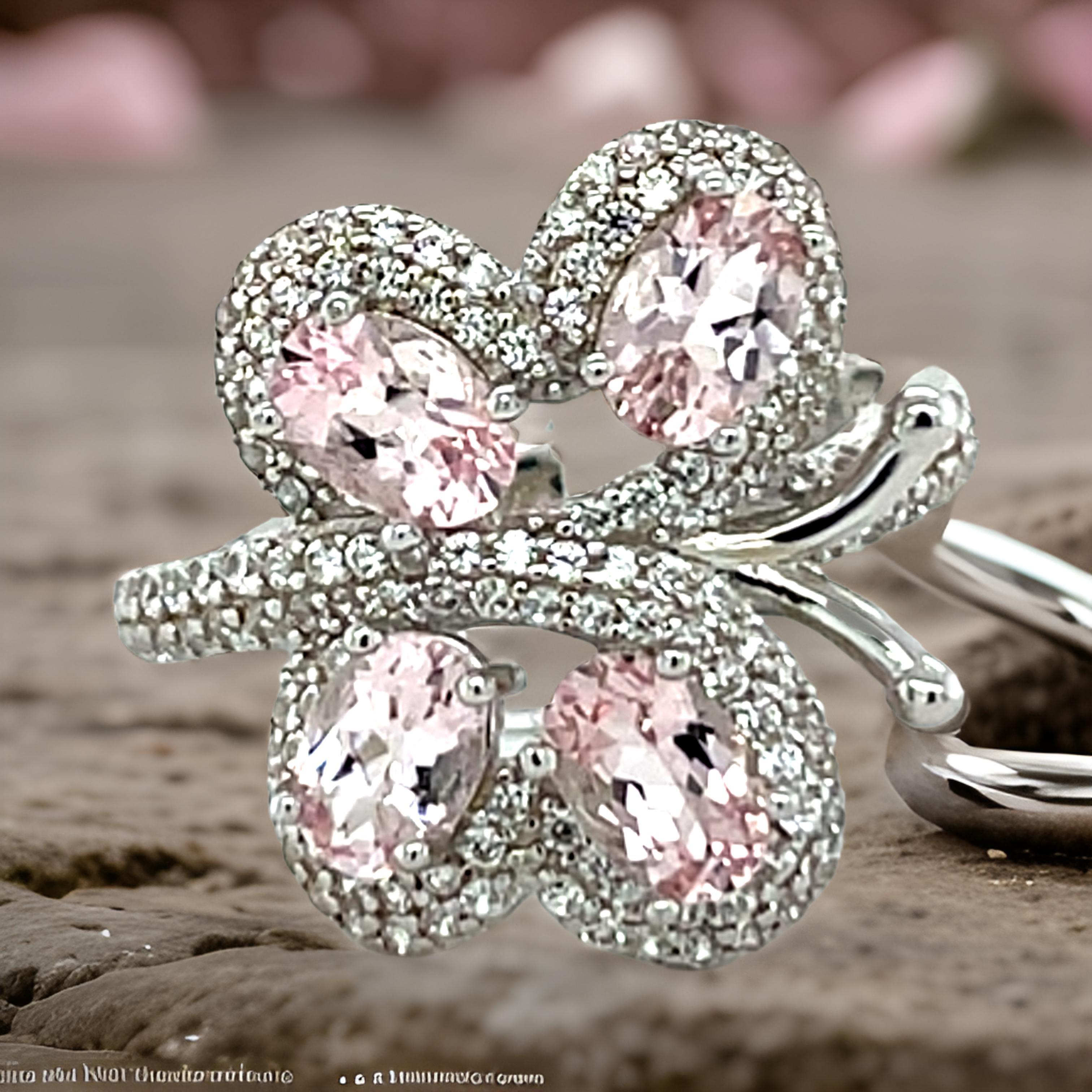 Anillo Morganita Mariposa Morganita Rosa Anillo único para Esposa Regalo de San Valentín en Nuevo estado para la venta en New York, NY