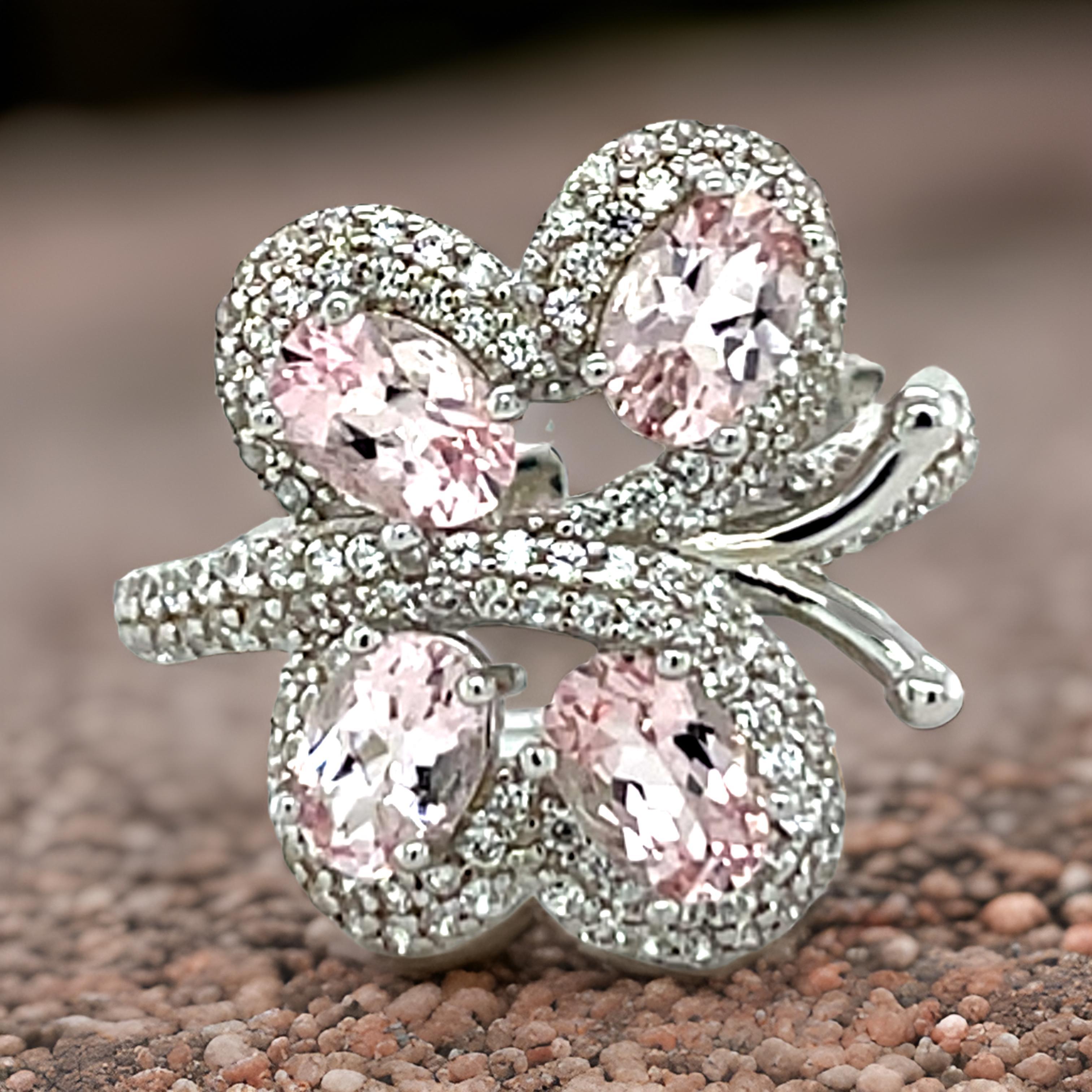 De las mujeres Anillo Morganita Mariposa Morganita Rosa Anillo único para Esposa Regalo de San Valentín en venta