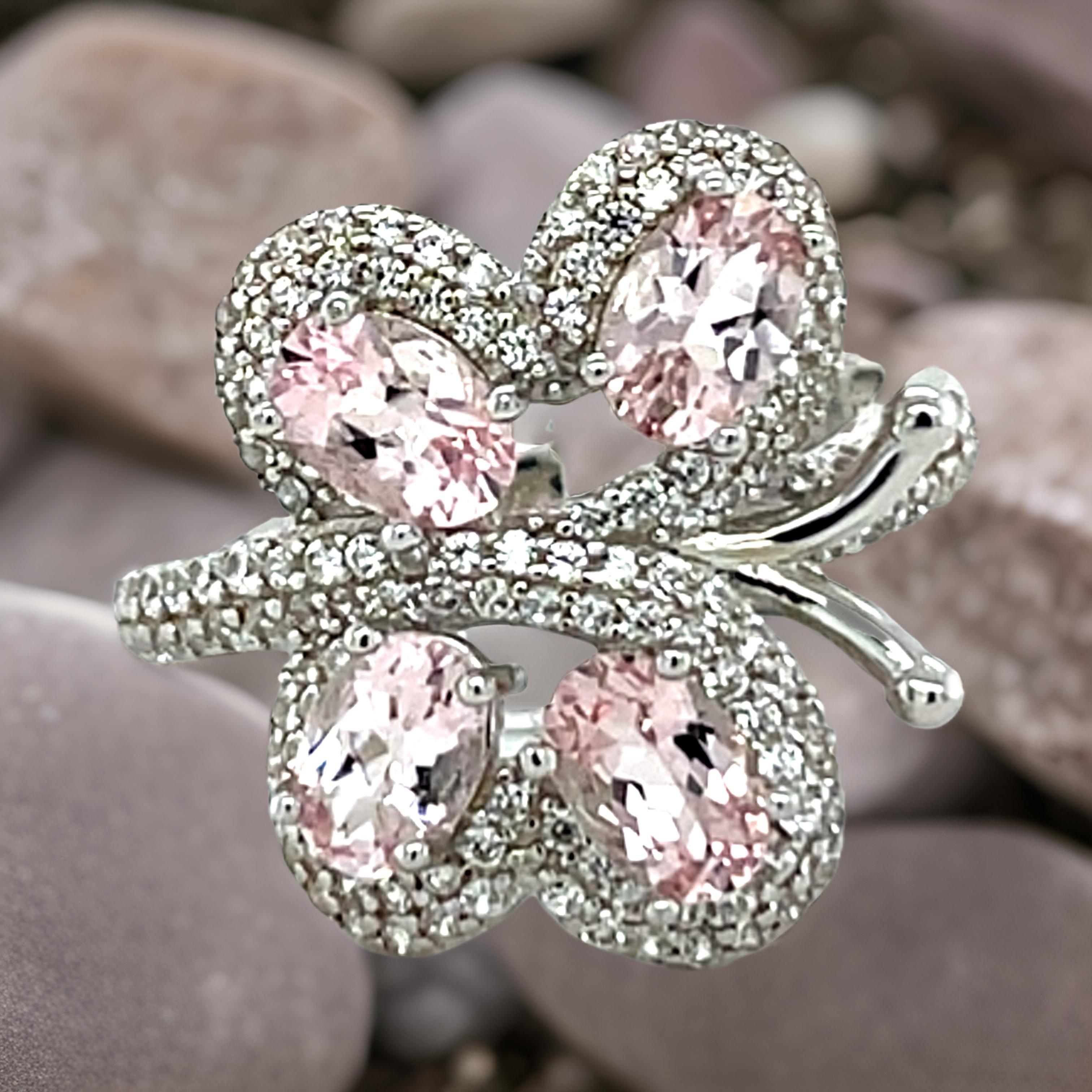 Anillo Morganita Mariposa Morganita Rosa Anillo único para Esposa Regalo de San Valentín en venta 1