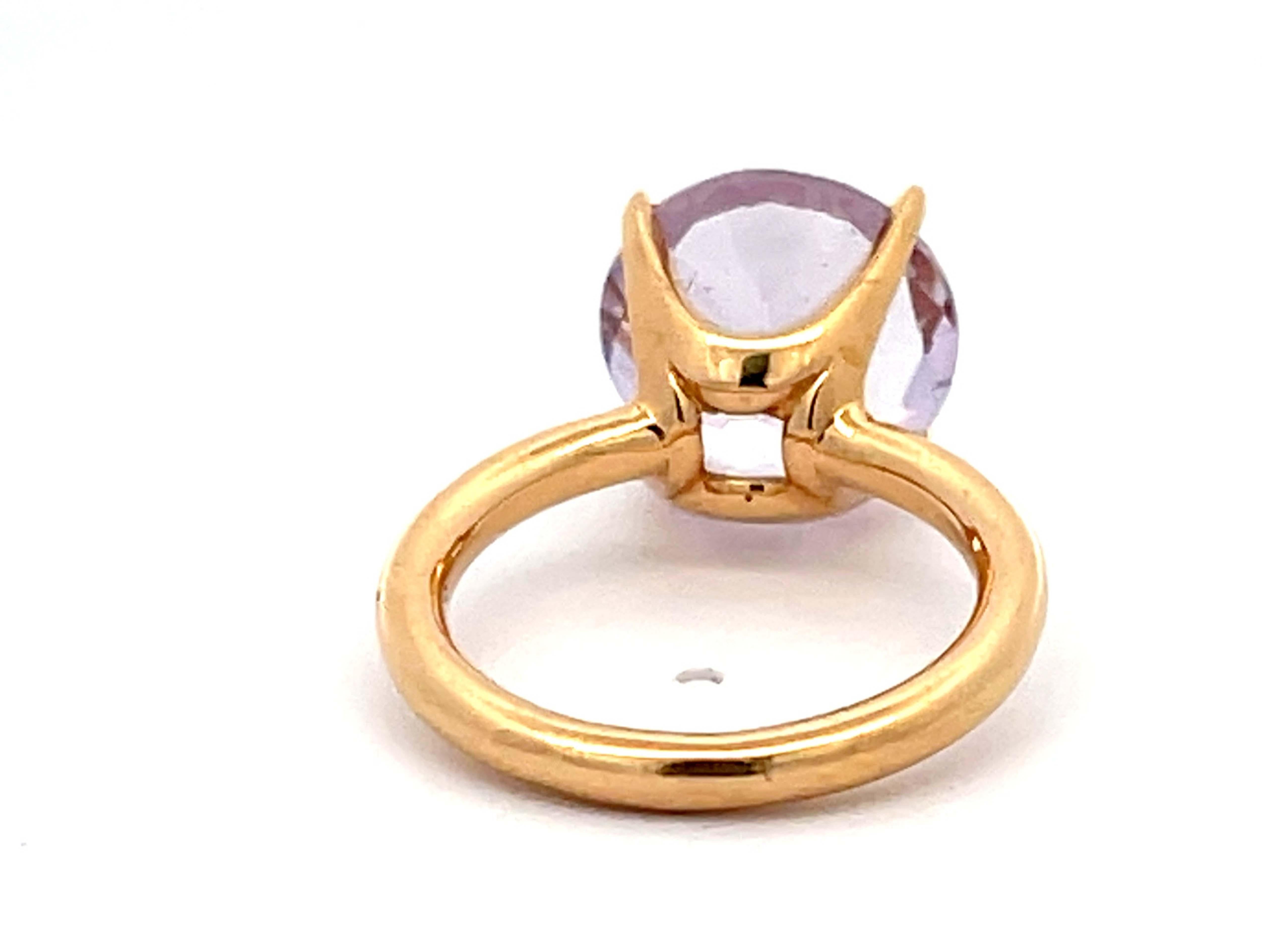 Morganite Ring in 18Karat Yellow Gold For Sale 2